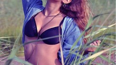 Eyes woman dress young faces legs long hair lingerie brunettes 