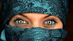 Eyes woman faces arabian hijab