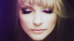 Eyes woman faces artwork Russian flags