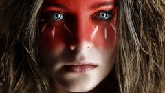 Eyes woman faces blondes blue eyes face paint