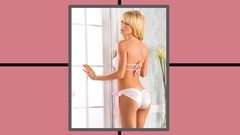 Eyes woman faces blondes models ecchi bikini sara jean 