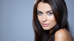 Eyes woman faces blue eyes brunettes models portraits Natalia 