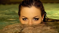 Eyes woman faces brunettes swimming pools grey eyes Jordan 