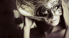 Eyes woman faces masks models Venetian masks black and gold