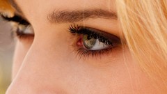 Eyes woman faces outdoors blondes long hair green eyes 