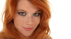 Eyes woman faces smirk blue eyes redheads