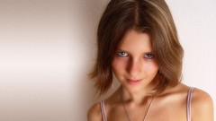 Eyes woman glare faces smirk brunettes models stare BTM 