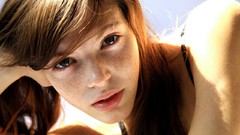 Eyes woman lips faces freckles models redheads Mike Dowson