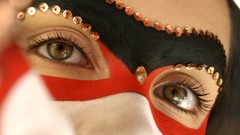 Eyes woman masks brunettes face paint Tribal amber eyes depth 