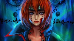 Eyes woman piercings rinnegan naruto shippuden orange hair Pein 