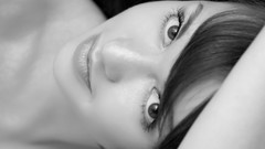 Eyes woman sepia lips big eyes brunettes models skinny teen 