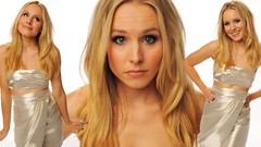 Eyes woman white background Celebrity Kristen Bell faces 