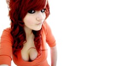 Eyes woman white background emo faces mouth Noses smiling 