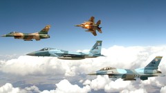 F-15 eagle f-16 fighting falcon artwork Czech Air Force