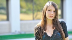 Faces outdoors long hair brown eyes brunettes freckles models 