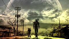 fallout video games fallout 3 apocalyptic dog colorful artwork