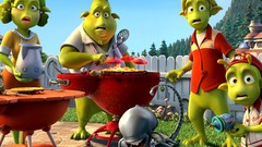 Family Aliens funny backyard barbeque