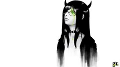 Fan art black rock shooter Simple Background Black Devil Girl