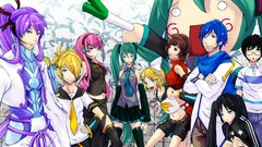 Fan art hatsune miku vocaloid black rock shooter megurine luka 