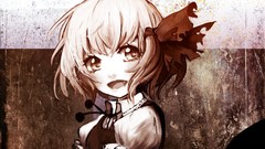 Fangs faces blondes anime girls short hair touhou open mouth 