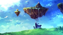 fantasy art Anime sky floating island chrono trigger video games
