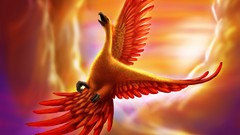 Fantasy art golden phoenix