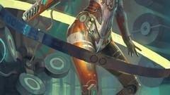 Fantasy art robot girl