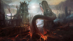 Fantasy art ruins demons