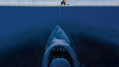 fantasy art shark fisherman fishing split-view humor artwork