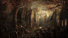 Fantasy art Villages cemetery