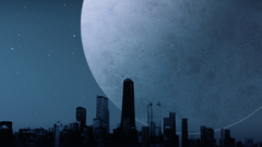 Fantasy City moon buildings epic