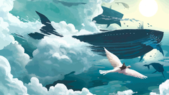 Fantasy flying steampunk Whales
