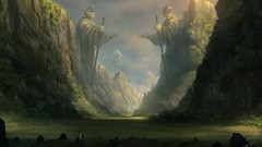Fantasy gods digital art fantasy art valleys artistic 