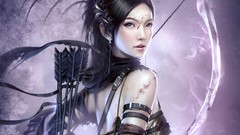 Fantasy Gothic Anime arrows asians brunettes archery artwork 