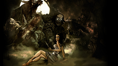 Fantasy moon scary skull