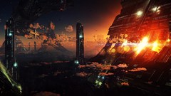 Fantasy scifi City lanscape