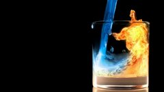 Fantasy water fire glass strange drink artwork