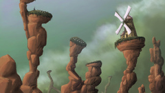 Fantasy windmills fictional landscapes