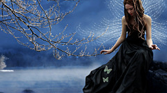 Fantasy wings fairy woman