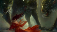 Fantasy woman creature dark