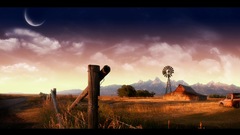 Farmland nature clouds farm