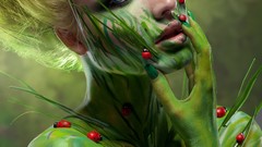 Fashion model painted body