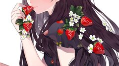 fate stay night fate series small boobs black dress long hair 2D