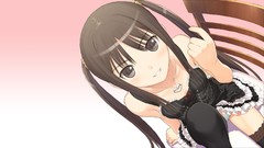 Fault long hair anime girls black hair tony taka panties thigh 
