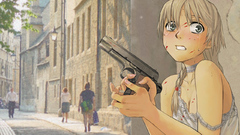Fearful anime girls pistols