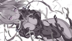 Feathers Anime tears monochrome anime girls crying short hair 