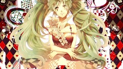 Feathers Cards dress checkers tattoos blush smiling long hair 