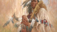 Feathers dress Bags medicine ancient shaman Native Americans