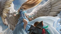 Feathers spikes armor Ribbons knight angel wings