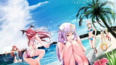 Feet Anime costume Cover Beaches fat legs shoulders crescent 
